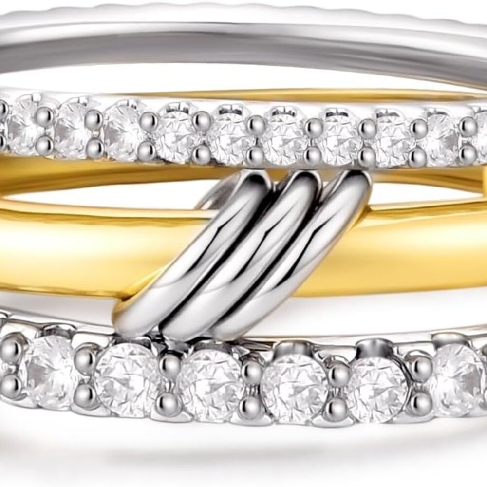 Chic Gold And Silver Stackable Rings For Women - … - image 1